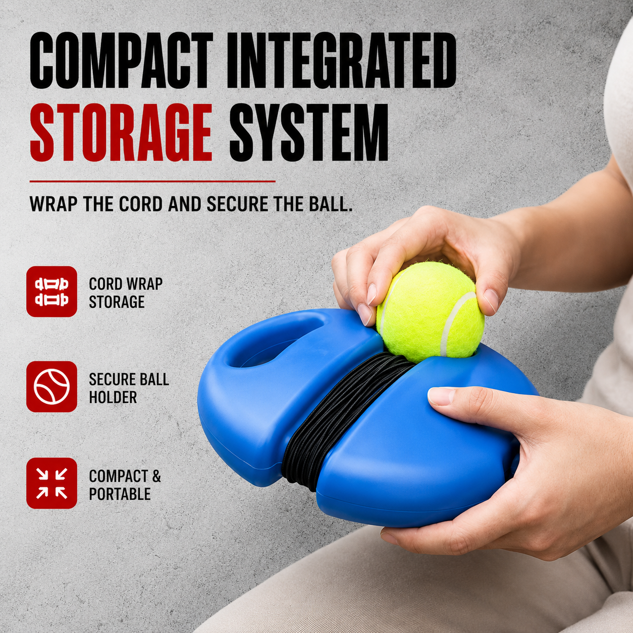 RallyBack Pro™ - Solo Tennis Rebound Trainer