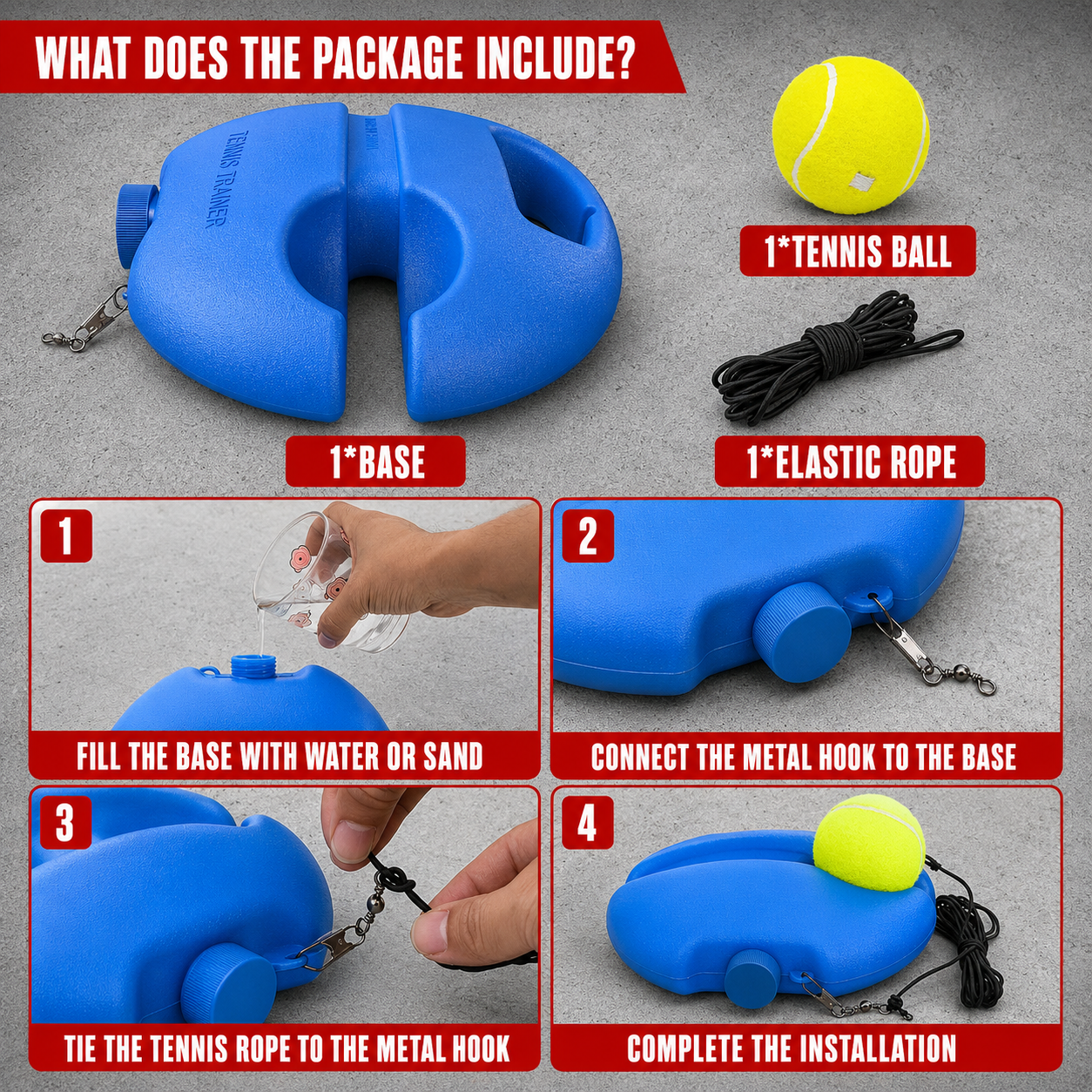RallyBack Pro™ - Solo Tennis Rebound Trainer
